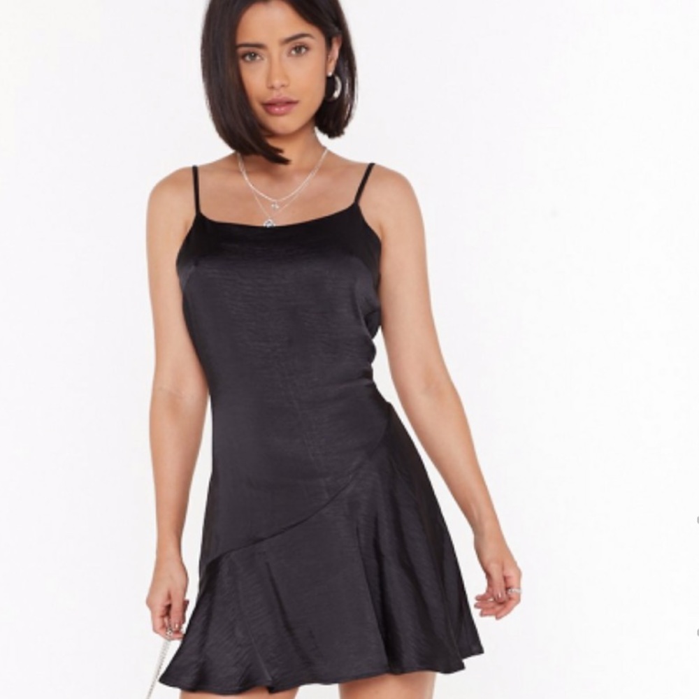Satin flare dress